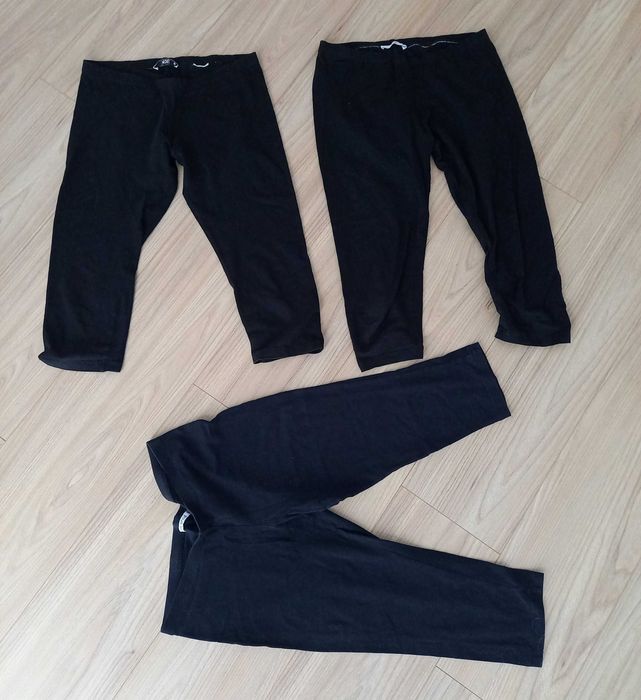 Czarne legginsy 3 pary S / 3 pairs of black leggings, size S
