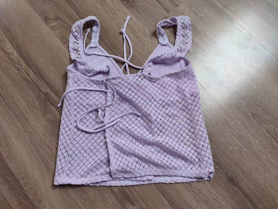Top lila siatka rozmiar XS H&M