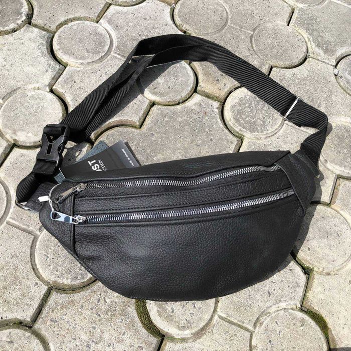 Бананка з натуральної шкіри, сумка чоловіча жіноча, барсетка шкіряна