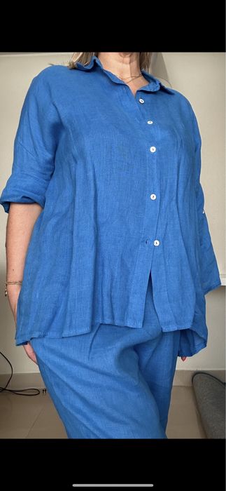 Fato azul 100% linho
