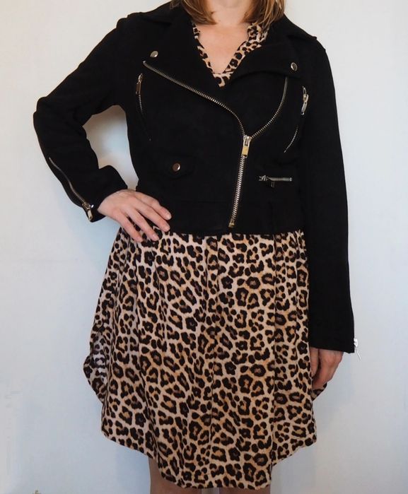 Sukienka oversize modny wzór panterka/ safari rozmiar M