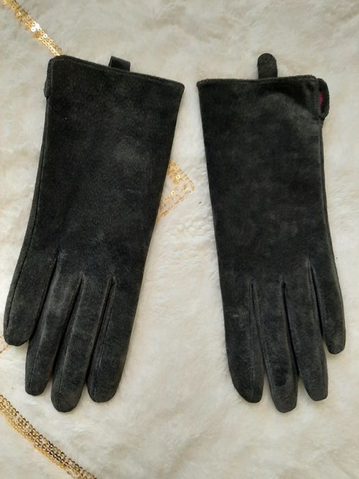 Жіночі шкіряні замшеві  рукавиці S