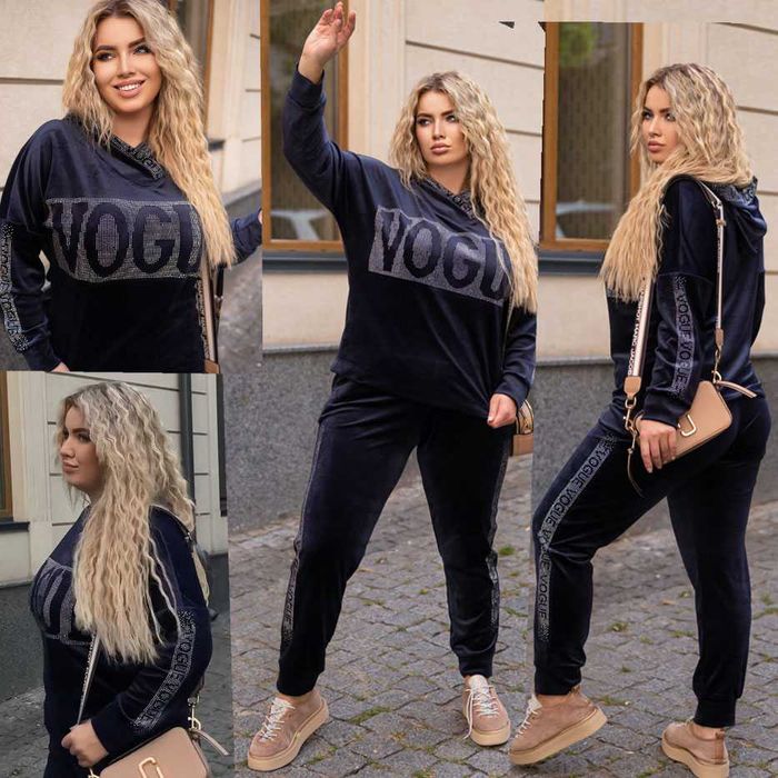 прогулочный велюровый костюм vogue de luxe 50-54р