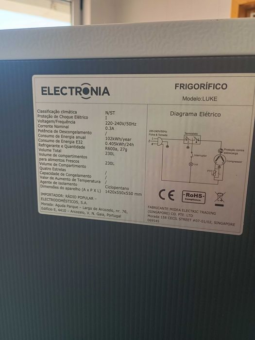 Frigorífico sem congelador