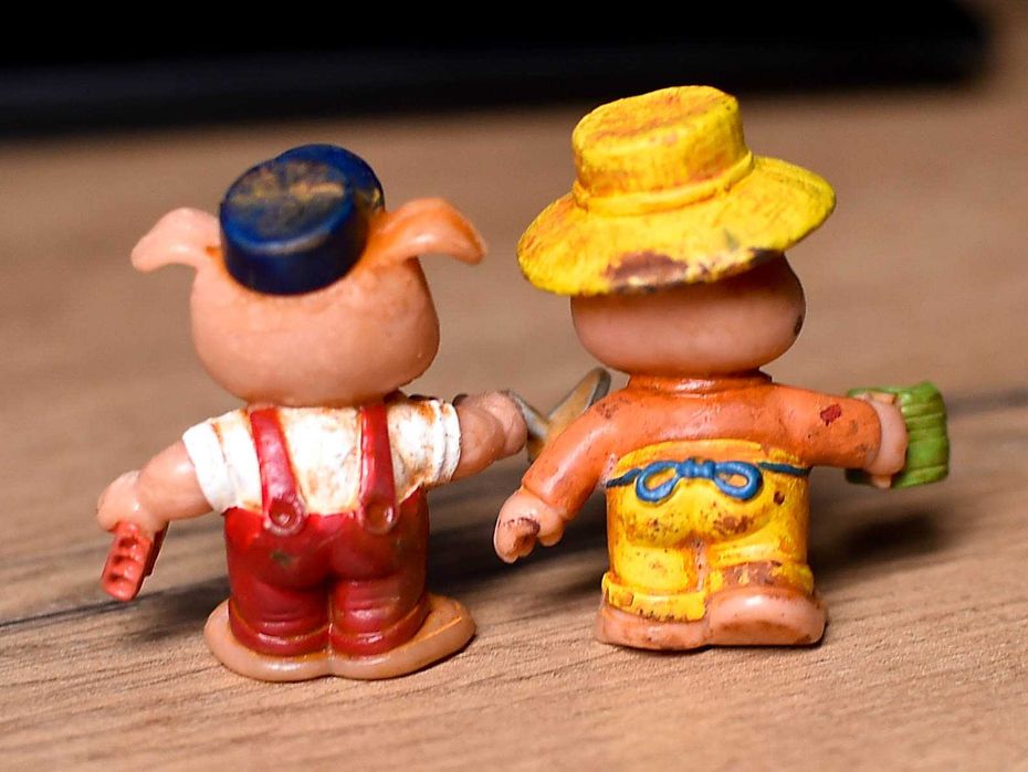 2x Gumowe Figurki Trzy małe świnki