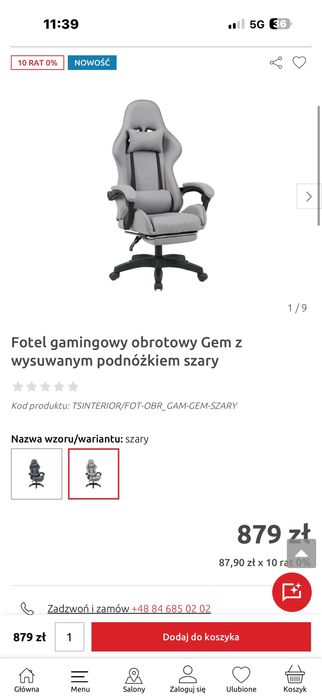 Okazja ! Fotel gamingowy krzesło do biurka NOWY!