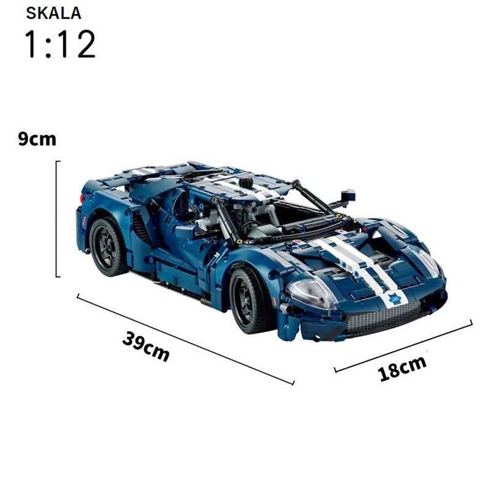 Klocki FORD GT samochód sportowy 1466 elementów