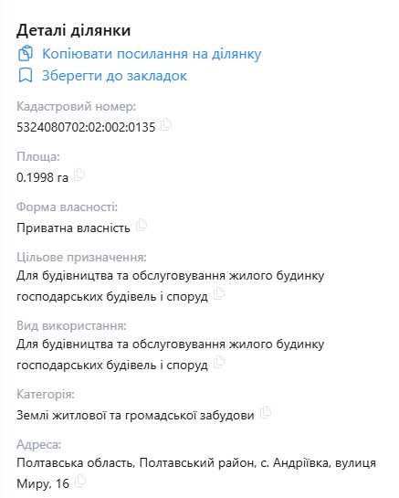 Земельна ділянка (село Андріївка)