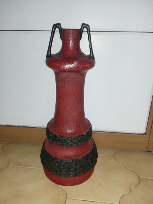 Red and Black Ceramic Vase