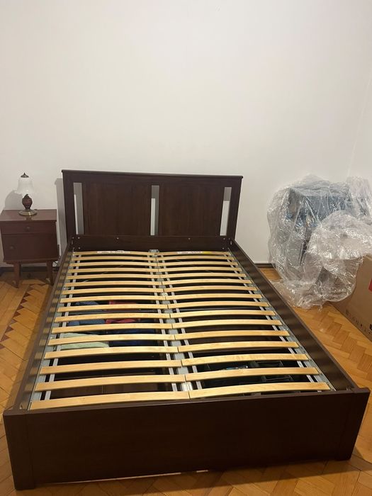 Cama de casal SONGESAND 200x140 com 4 gavetoes  castanho