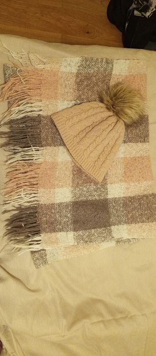 Ciepła czapka gruby szal