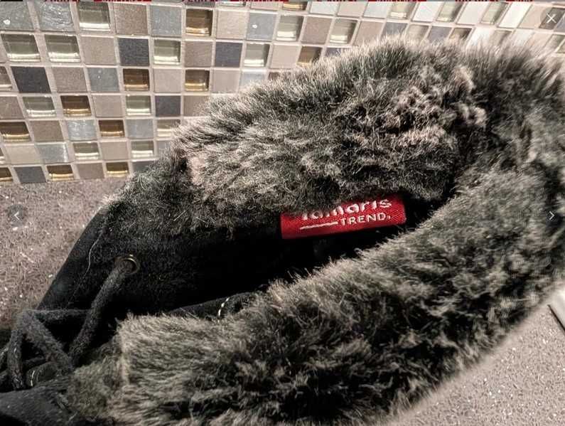 Tamaris, ocieplane botki zimowe rozm. 38