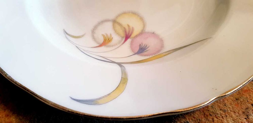 3 Vista Alegre Soup Plates, 1947–1968 Period, Floral Motifs