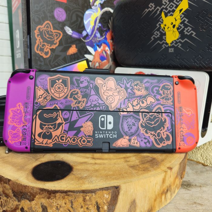 Nintendo Switch OLED Pokémon Scarlet & Violet Edition Completa com Bol