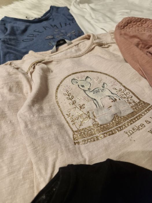 8 szt bluzki na długi rękaw dla dziewczynki rozm 92