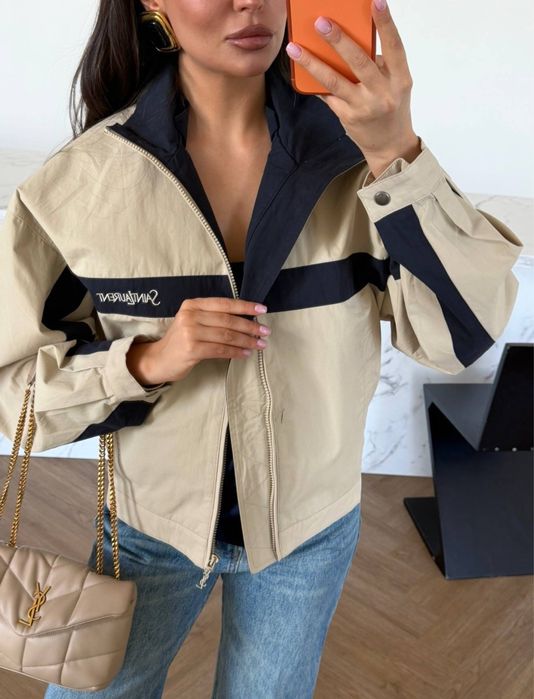Куртка осіння ysl куртка бежева курточка ysl трендова осіння куртка жіноча куртка легка