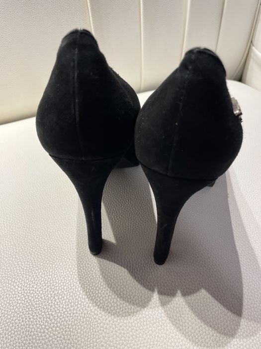 Miss Sixty sapatos preto camuça salto 12 novos