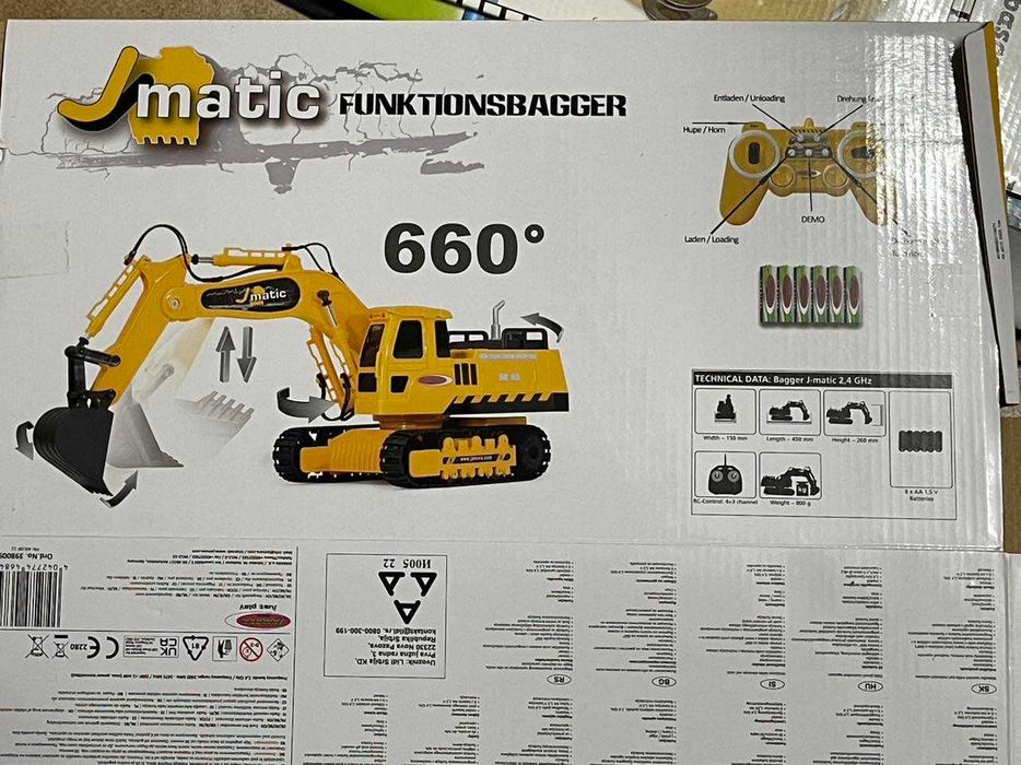 Koparka sterowana pilotem, zabawka dla najmłodszych