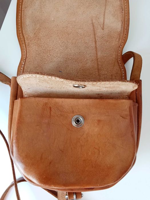 Вінтажна шкіряна жіноча сумка сідло гаман до вишиванки
