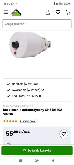Bezpiecznik automatyczny 10A