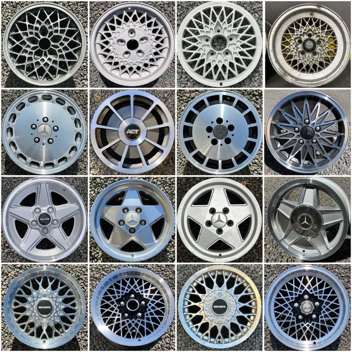 Rial BRABUS автентичні класичні диски до Mercedes 190 w201 w202 w124 w210 w123 w126 R107 Vito VW T3 T4 ідеальний стан після абразивної очистки 1987 р