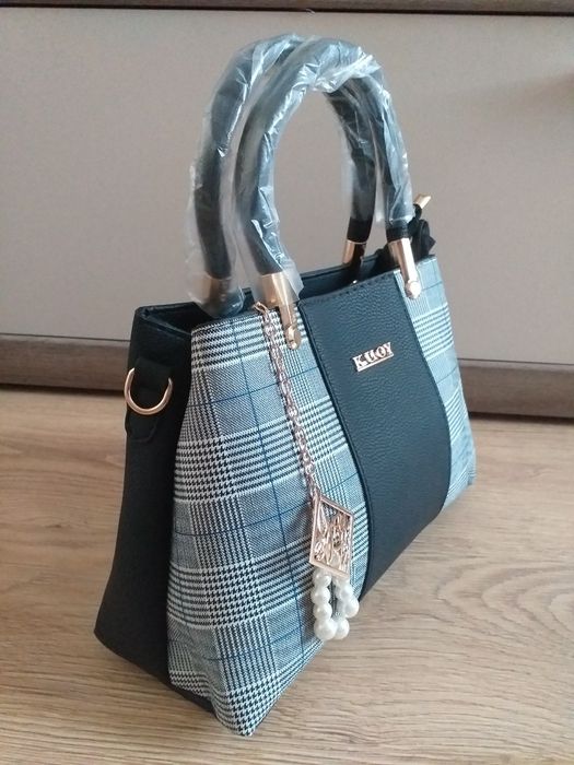 Torebka elegancka w kratkę