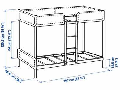Beliches metálicos cinza IKEA