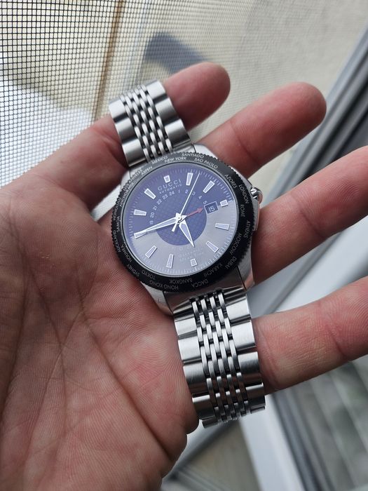 Zegarek szwajcarski Gucci 126.2 automat ETA2892 worldtimer  gmt 45mm