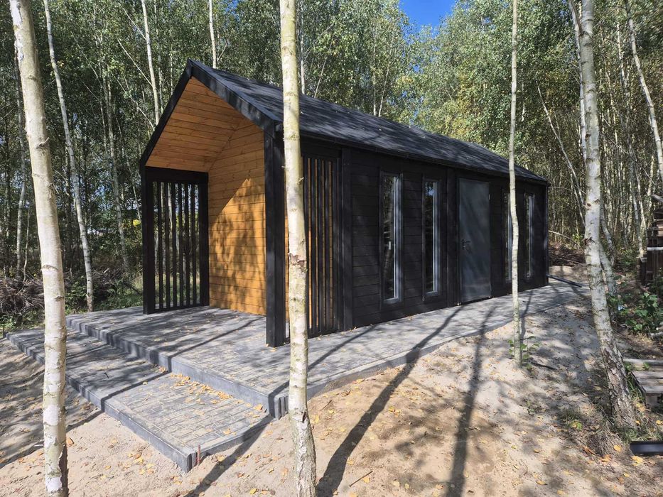 • • • • Domek narzędziowy • • • • D25 5x3,5 m z tarasem DREWNOTRIK