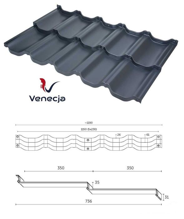 Blachodachówka modułowa Venecja