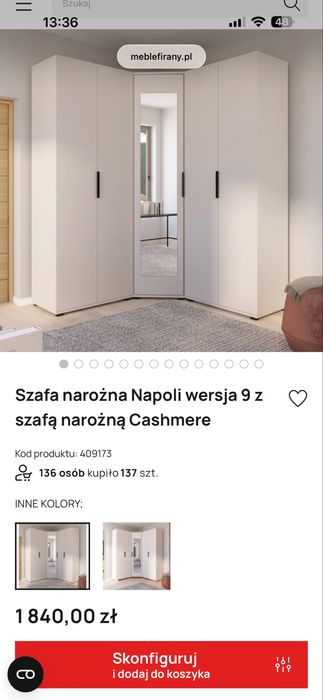 Szafa narożna Napoli