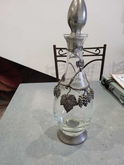 Garrafa em Cristal e Estanho Artimex