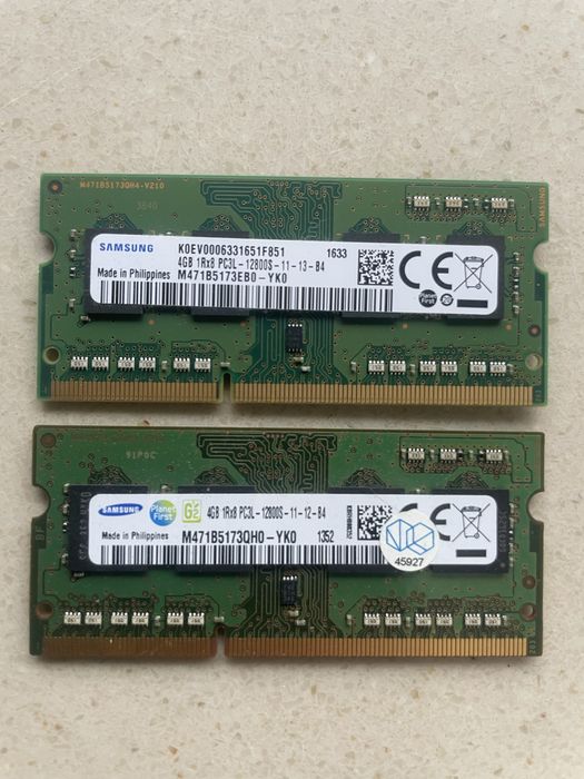 Pamięć RAM Samsung 2x 4GB M471B5173EB0-YK0 oraz M471B5173QH0-YK0