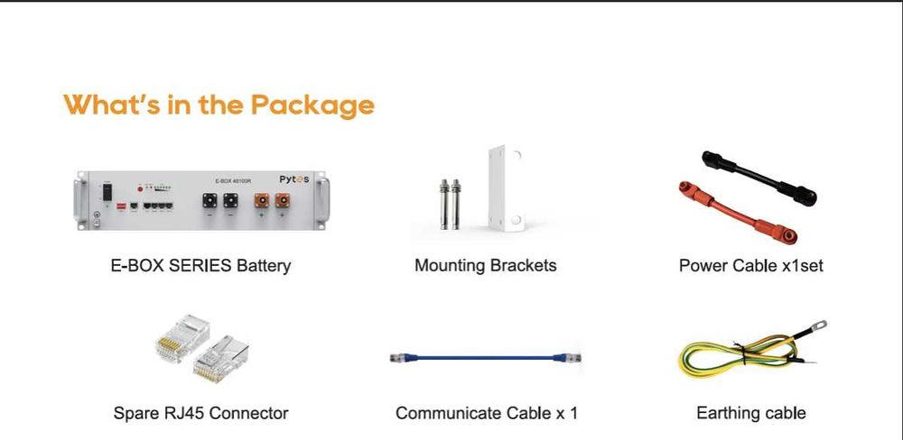 Акумуляторна батерeя 5.12 kWh Pytes E-Box 48100R  + комплект кабелів