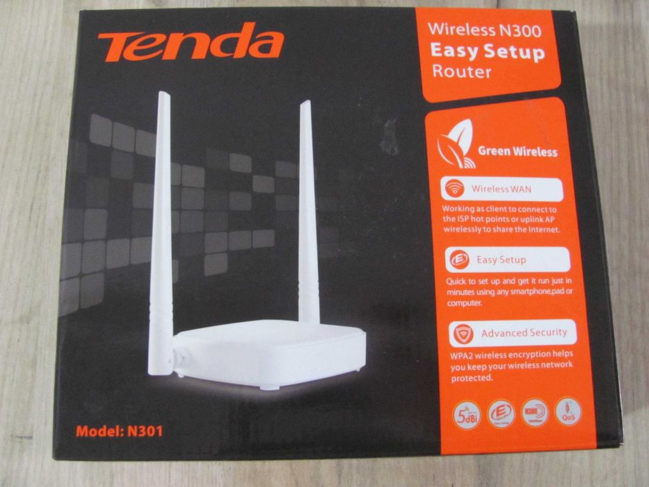 Router bezprzewodowy Tenda N301 (xDSL; 2,4 GHz)
