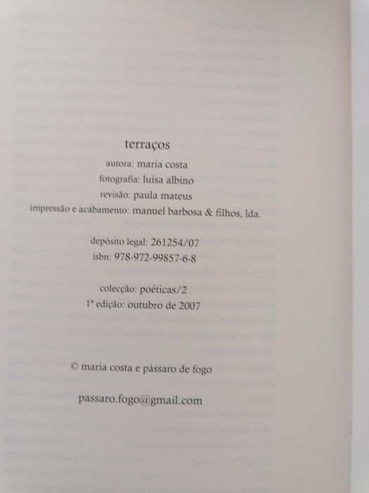 Terraços - Livro