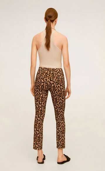 Calças skinny cropped padrão leopardo Mango T: 36 Novas