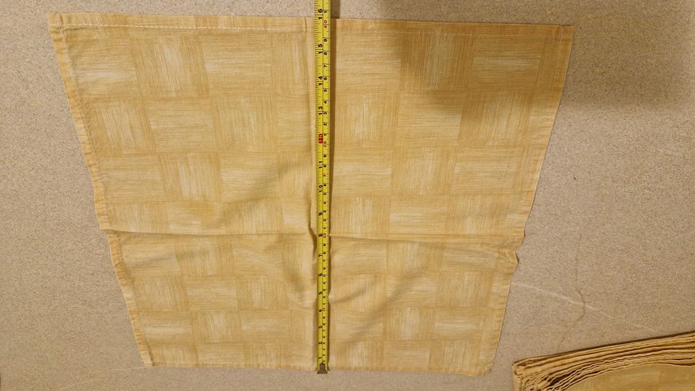 Conjunto 9 guardanapos beje de tecido quadrados - 40 cm x 40 cm