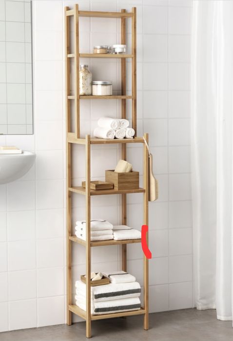 Estante de bambu para wc