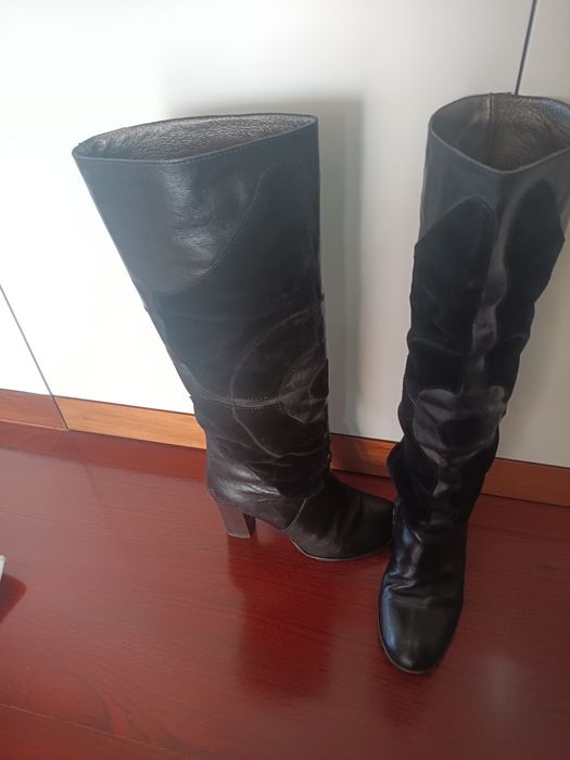 Botas em pele e camurça miss sixty.