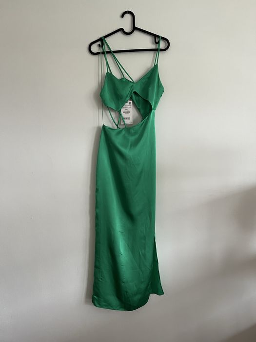 Zara sukienka asymetryczna wieczorowa z rozcięciem xs/34 nowa z metką