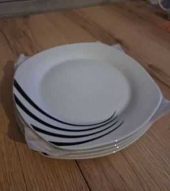 Serwis Obiadowy na 6 osób, Zestaw biały Kwadratowy 18 sztuk, MISOLI