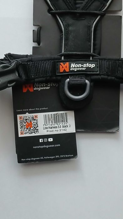 Szelki dla psów Non-stop Dogwear Line harness 5.0 *size 2* czarna*nowe