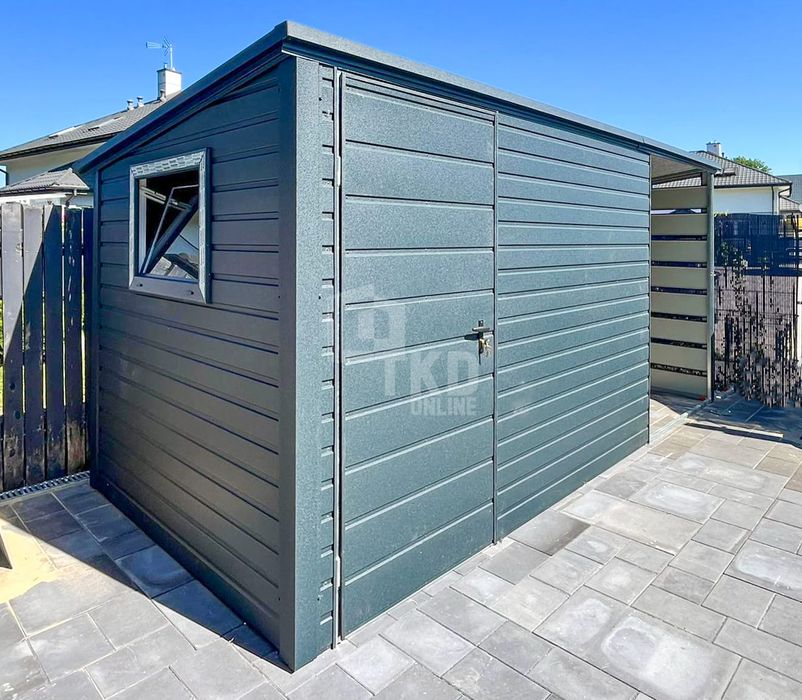 Schowek Domek Ogrodowy 2,5X2,5M + Wiata 1,5M Drzwi Dach Spad Tkd265