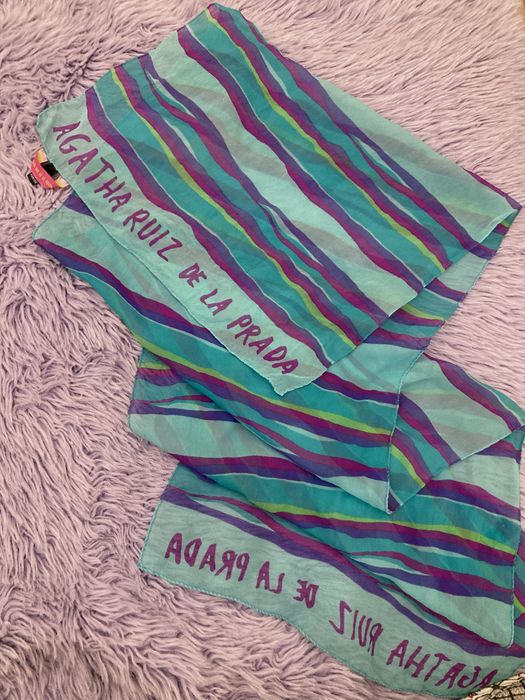 Agatha Ruiz de la Prada szaliczek szalik apaszka chusta hijab jedwab