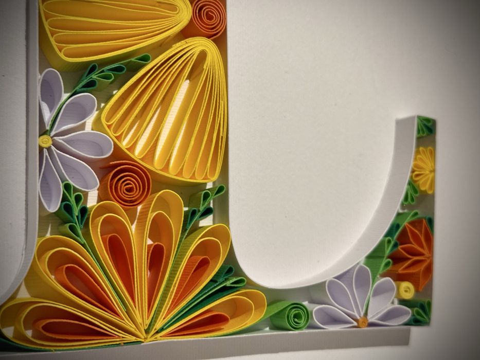 Quadro letra L em quilling