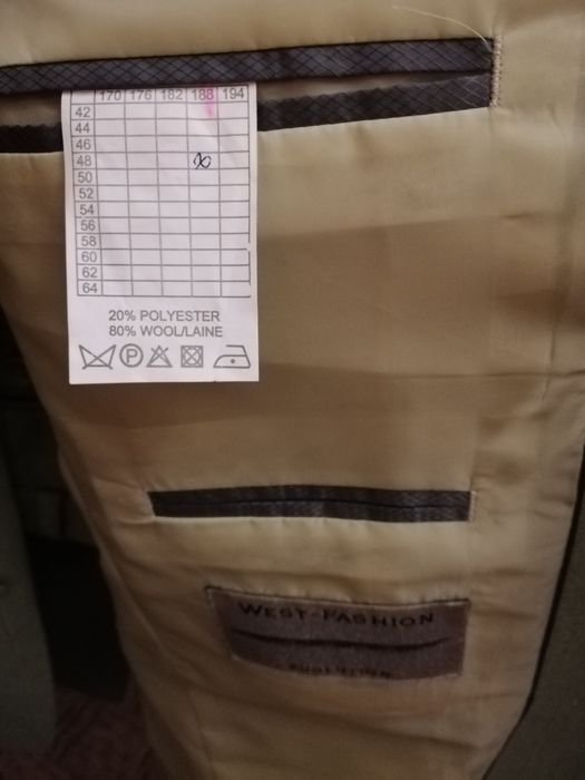 Мужской костюм 48 размер, 5 рост (188см)