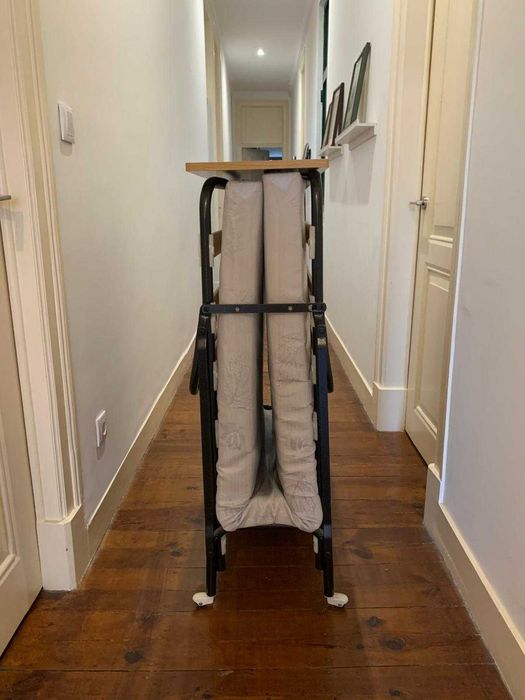 Cama Dobrável com Rodas 200cmx80cm + Colchão Incluído e Colchão Extra