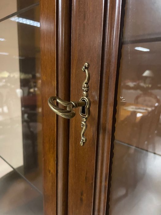 Piękna Stylowa Włoska Witryna/Kredens Gięte Szyby Intarsje