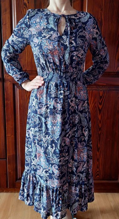 Sukienka boho granatowa r.36